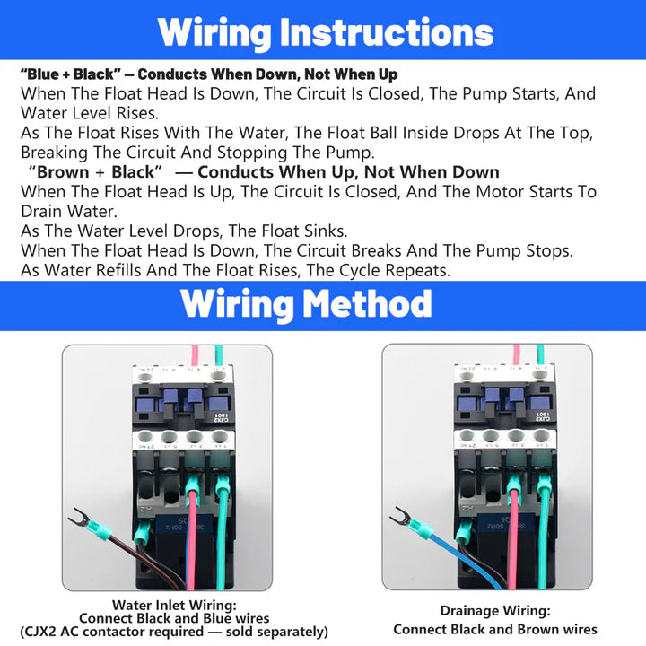 Automatic Water Level Controller Float Switch WITH 10 M CABLE for 3M to 10M Tank