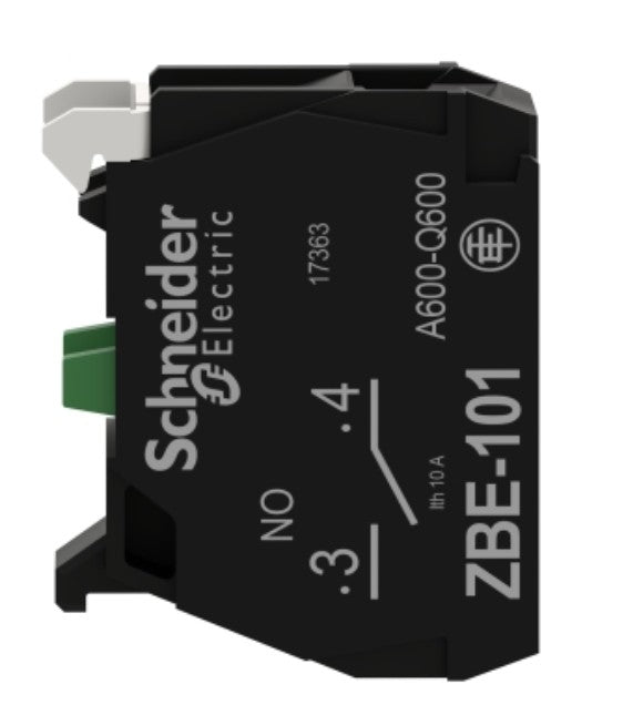 Single contact block, Harmony XB4, Harmony XB4, silver alloy, screw clamp terminal, 1NO