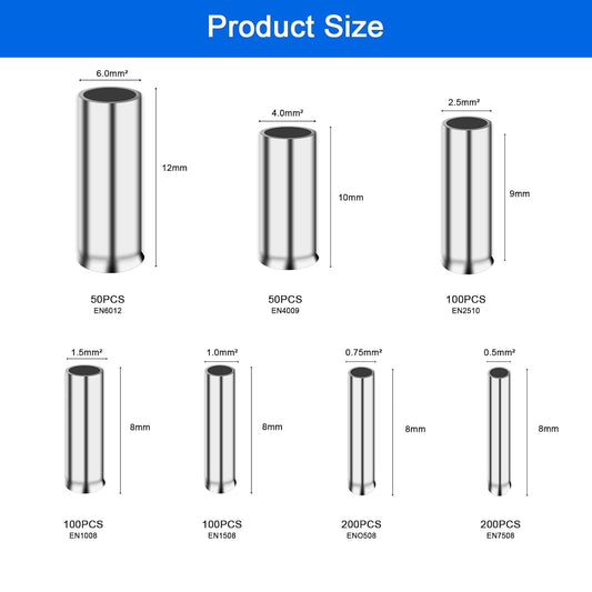 Bootlace Ferrule Uninsulated assorted collection