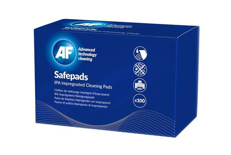 AF Safepads IPA Impregnated Cleaning Pads, 100 Pack
