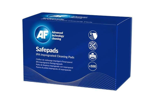 AF Safepads IPA Impregnated Cleaning Pads, 100 Pack