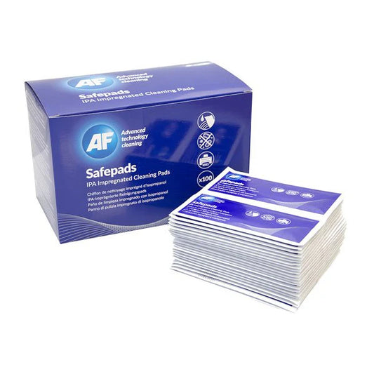 AF Safepads IPA Impregnated Cleaning Pads, 100 Pack