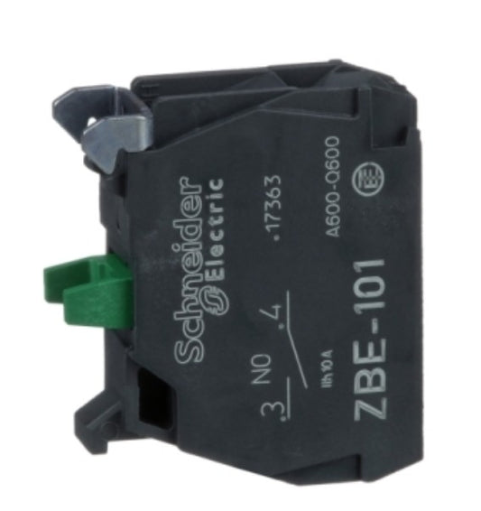 Single contact block, Harmony XB4, Harmony XB4, silver alloy, screw clamp terminal, 1NO